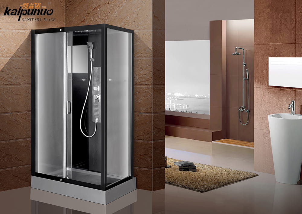 Najlepšia cena Kúpeľňa Jednoduchá inštalácia Rohový čierny rám s posuvnými sklenenými dverami Sprchovací kút
