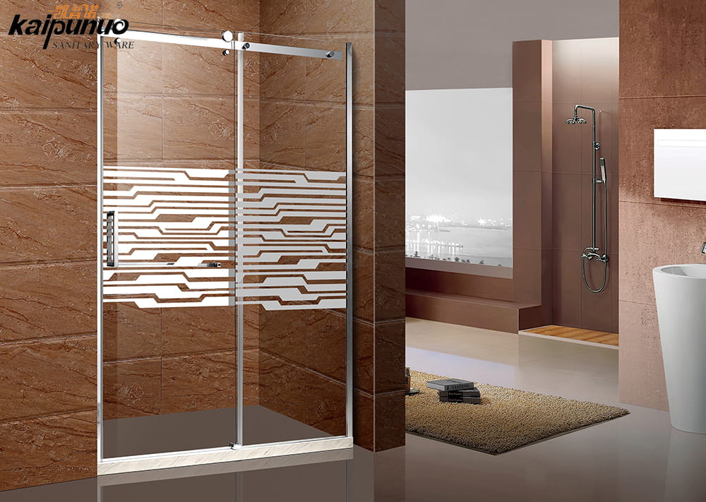 Mokrá miestnosť s hliníkovým rámom a hodvábnou potlačou z tvrdeného skla sprchovej zásteny posuvné dvere