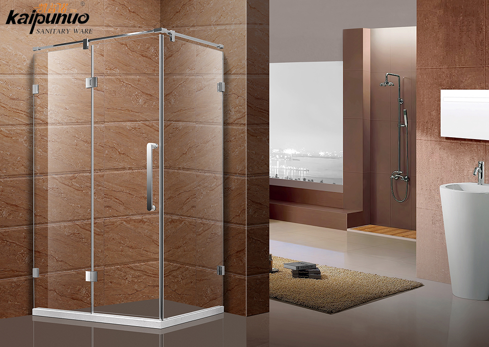 Kúpeľňové rohové komplet bezrámové sklenené jednoduché dvere do sprchového kúta