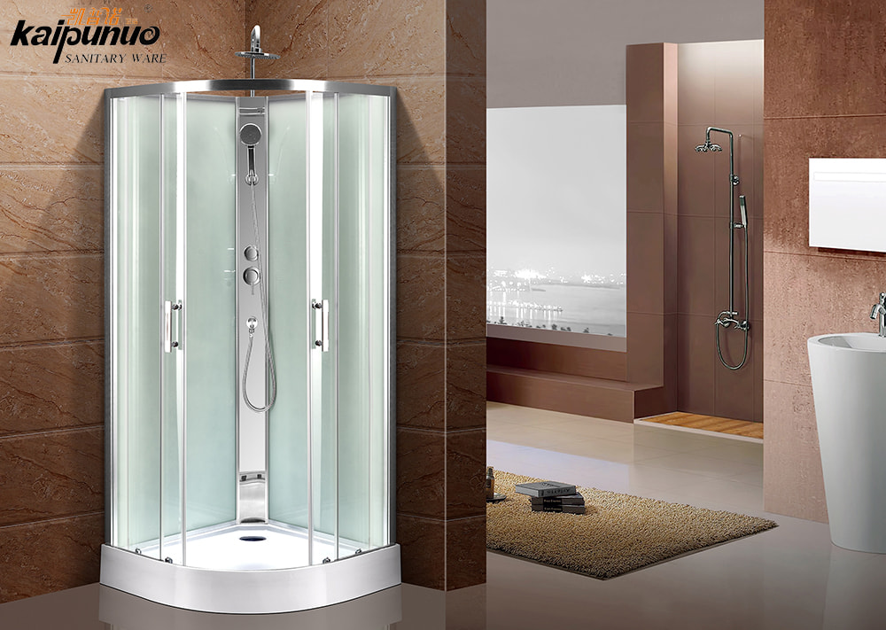 Kúpeľňa chrómový hliníkový sektor sanitárne sprchové kúty s posuvnými dverami